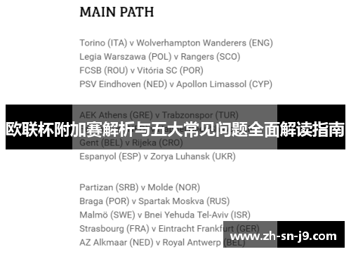 欧联杯附加赛解析与五大常见问题全面解读指南